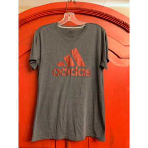 Adidas Ultimate 2.0 Sparkly Red Logo Womens Tee Shirt Lightly Worn Size Medium M